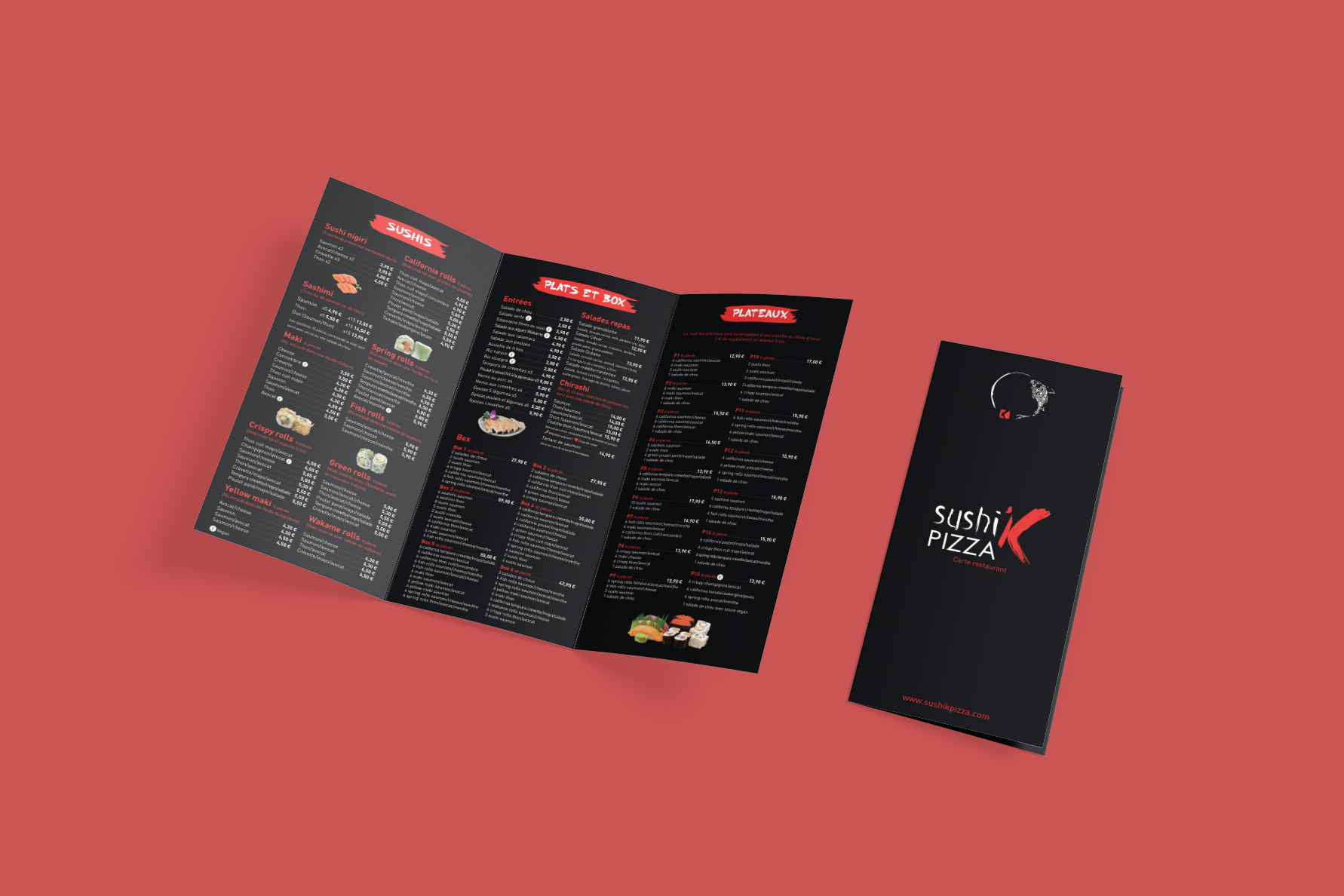 Carte 3 Volets Sushi K Pizza - Alworld.fr
